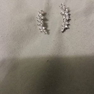 Silver tone Cubic zirconia earrings
